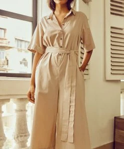 No Nasties Sand Midi Jumpsuit