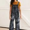 North Of West Sale Ariel Upcycled Tie Dye Overalls - Black