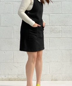 North Of West Caroline Upcycled Jumper Dress - Black