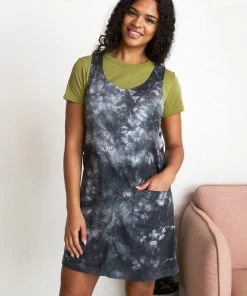 North Of West Caroline Tie Dye Jumper Dress - Black