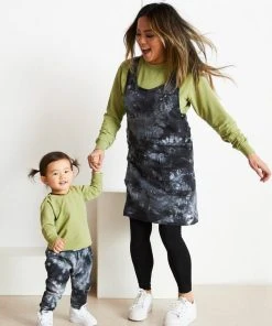 North Of West Caroline Tie Dye Jumper Dress - Black