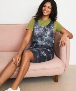 North Of West Caroline Tie Dye Jumper Dress - Black