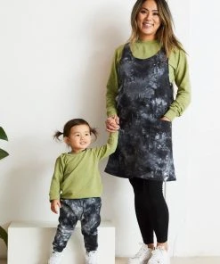 North Of West Caroline Tie Dye Jumper Dress - Black