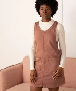 North Of West Caroline Upcycled Jumper Dress - Terracotta Sale
