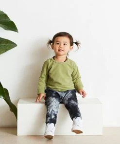 North Of West Baby's Upcycled Tie Dye Coast Pants - Black