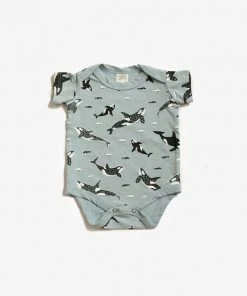 North Of West Baby's Orcas Onesie - Sea Mist Sale