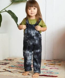 North Of West Sale Kids' Park Upcycled Tie Dye Overalls - Black