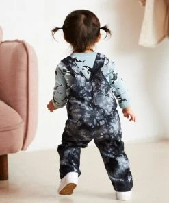 North Of West Sale Kids' Park Upcycled Tie Dye Overalls - Black