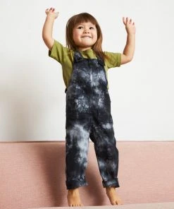 North Of West Sale Kids' Park Upcycled Tie Dye Overalls - Black