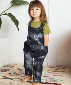 North Of West Sale Kids' Park Upcycled Tie Dye Overalls - Black