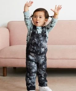 North Of West Sale Kids' Park Upcycled Tie Dye Overalls - Black