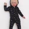 North Of West Baby's Squiggles Hooded Romper - Black Sale