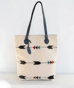 MZ Fair Trade Accessories Obsidian Arrow Wool Bucket Tote Bag