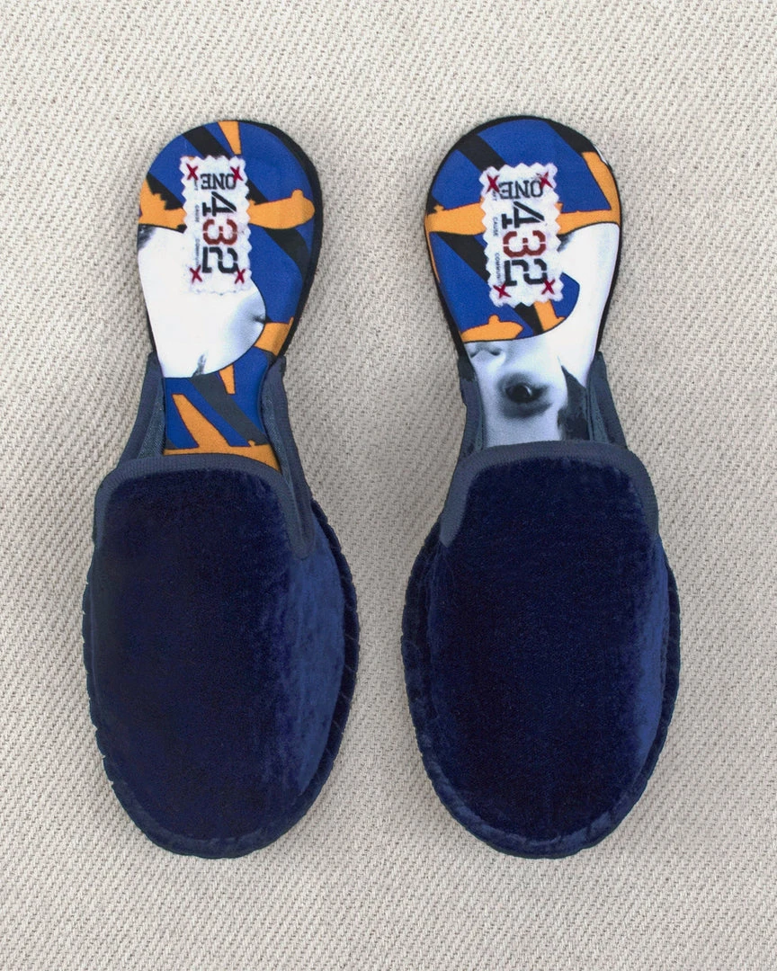 ONE432 Shoes Upcycled Velvet Unisex Slippers - Begum Electric ONE432 Shoes Upcycled Velvet Unisex Slippers - Begum Electric