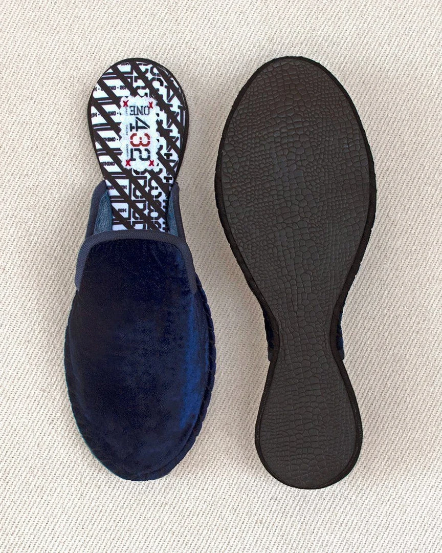 ONE432 Shoes Upcycled Velvet Unisex Slippers - Begum Electric ONE432 Shoes Upcycled Velvet Unisex Slippers - Begum Electric