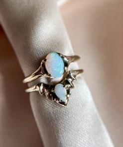 Iron Oxide Opal Halo Stacker Ring 6 Iron Oxide Opal Halo Stacker Ring