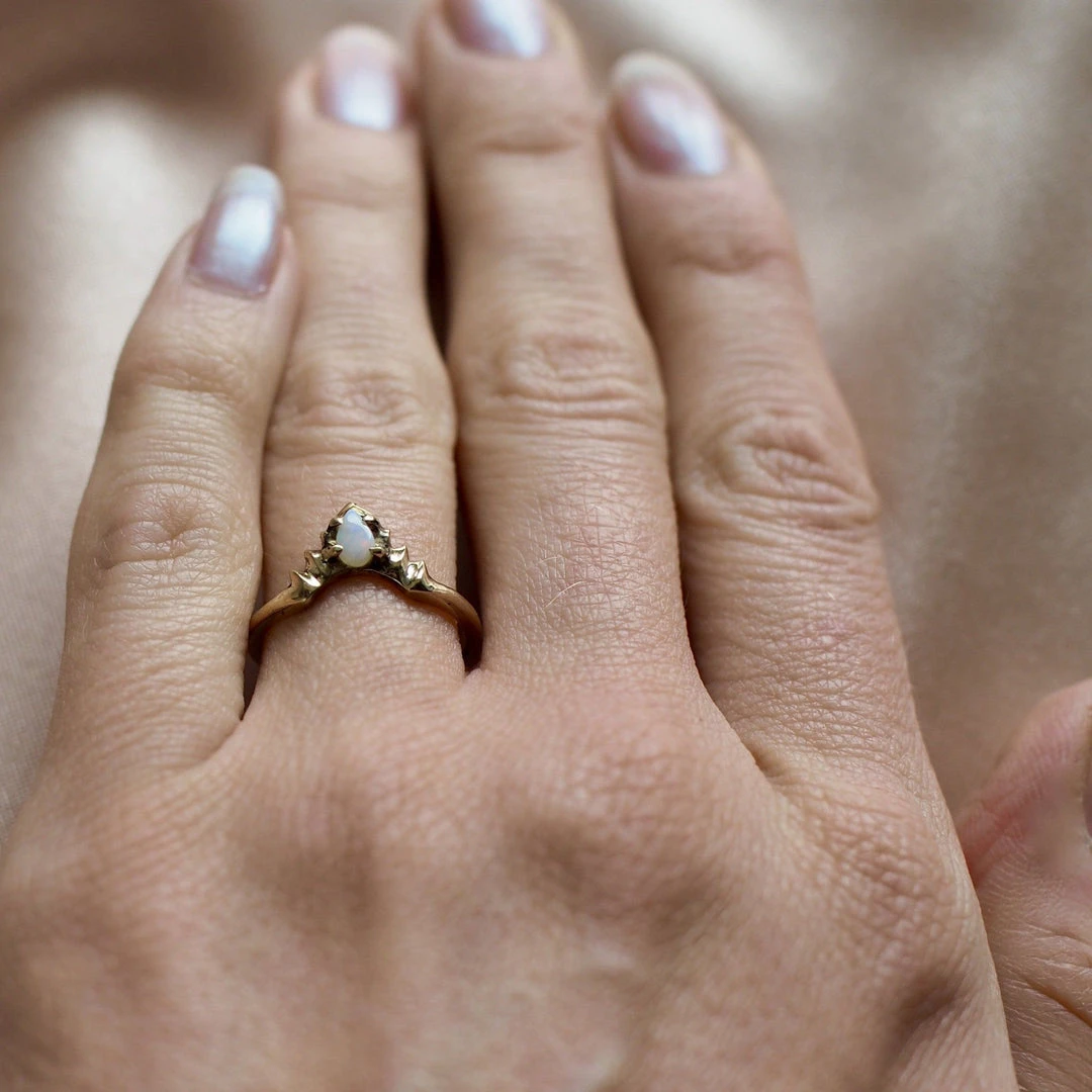 Iron Oxide Opal Halo Stacker Ring Iron Oxide Opal Halo Stacker Ring