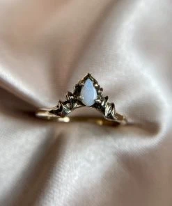 Iron Oxide Opal Halo Stacker Ring