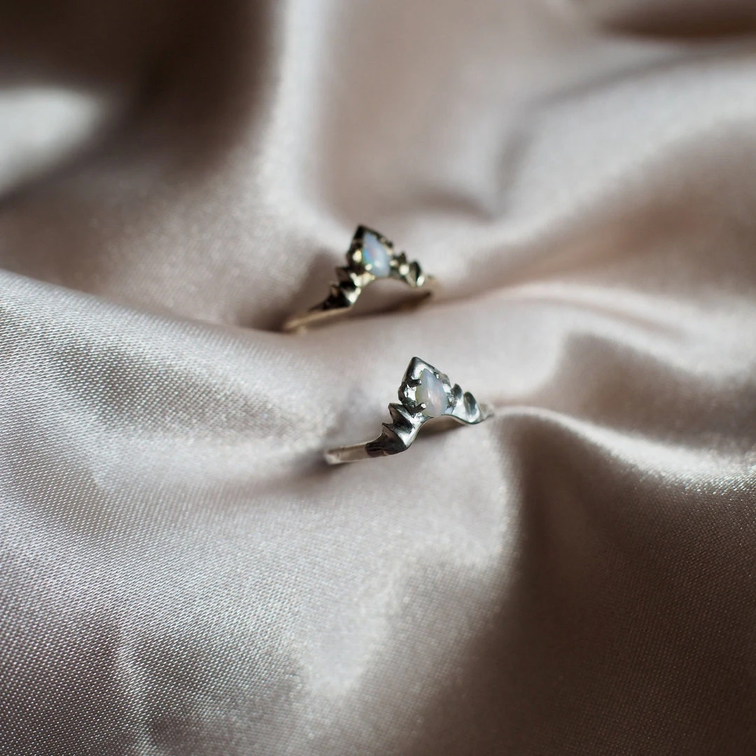 Iron Oxide Opal Halo Stacker Ring Iron Oxide Opal Halo Stacker Ring