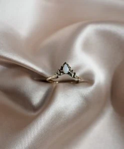 Iron Oxide Opal Halo Stacker Ring 5 Iron Oxide Opal Halo Stacker Ring