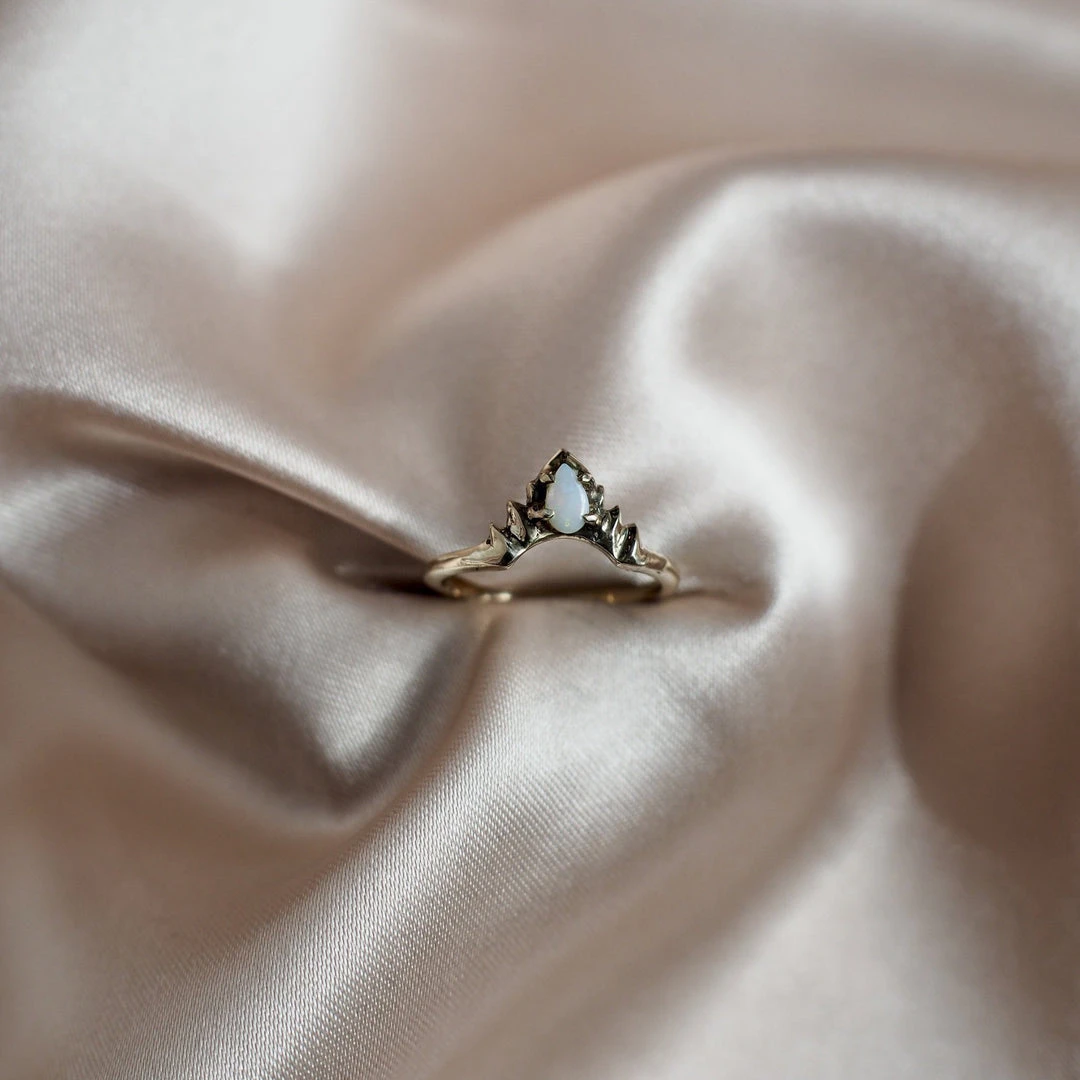 Iron Oxide Opal Halo Stacker Ring Iron Oxide Opal Halo Stacker Ring