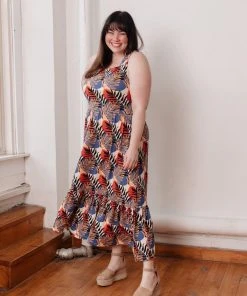 Mata Traders Fair Trade Opal Layered Palms Dress