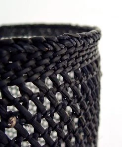 Mbare Open Weave Iringa Baskets - Black 2 Mbare Open Weave Iringa Baskets - Black