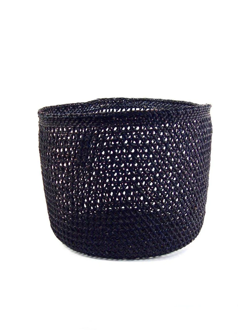 Mbare Open Weave Iringa Baskets - Black Mbare Open Weave Iringa Baskets - Black