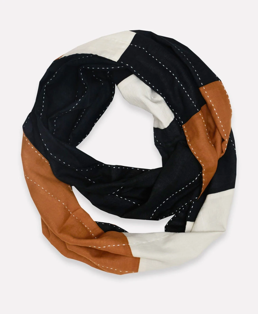 Anchal Accessories Stripe Infinity Scarf - Camel 1 Anchal Accessories Stripe Infinity Scarf - Camel