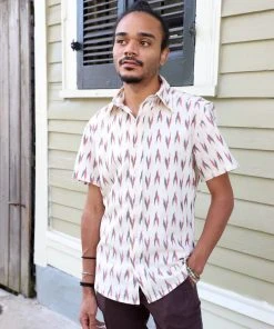 Passion Lilie Men's Aspen Button Down Ikat Shirt