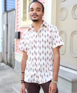 Passion Lilie Men's Aspen Button Down Ikat Shirt