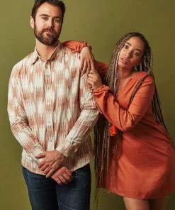 Passion Lilie Men's Banded Stripes Button Down Shirt