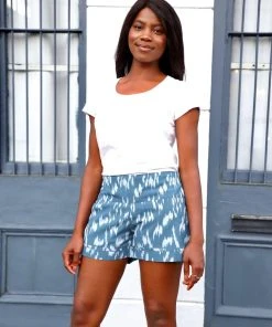 Passion Lilie Blue Lagoon Ikat Shorts