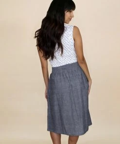 Passion Lilie Chambray Midi Skirt