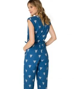 Passion Lilie Cobalt Ikat Jumpsuit