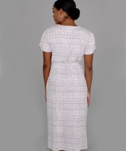 Passion Lilie Clothing Geo Mauve Jersey Wrap Dress