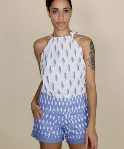Passion Lilie Clothing Light Blue Ikat Shorts