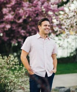 Passion Lilie Men's Salmon Button Down Shirt