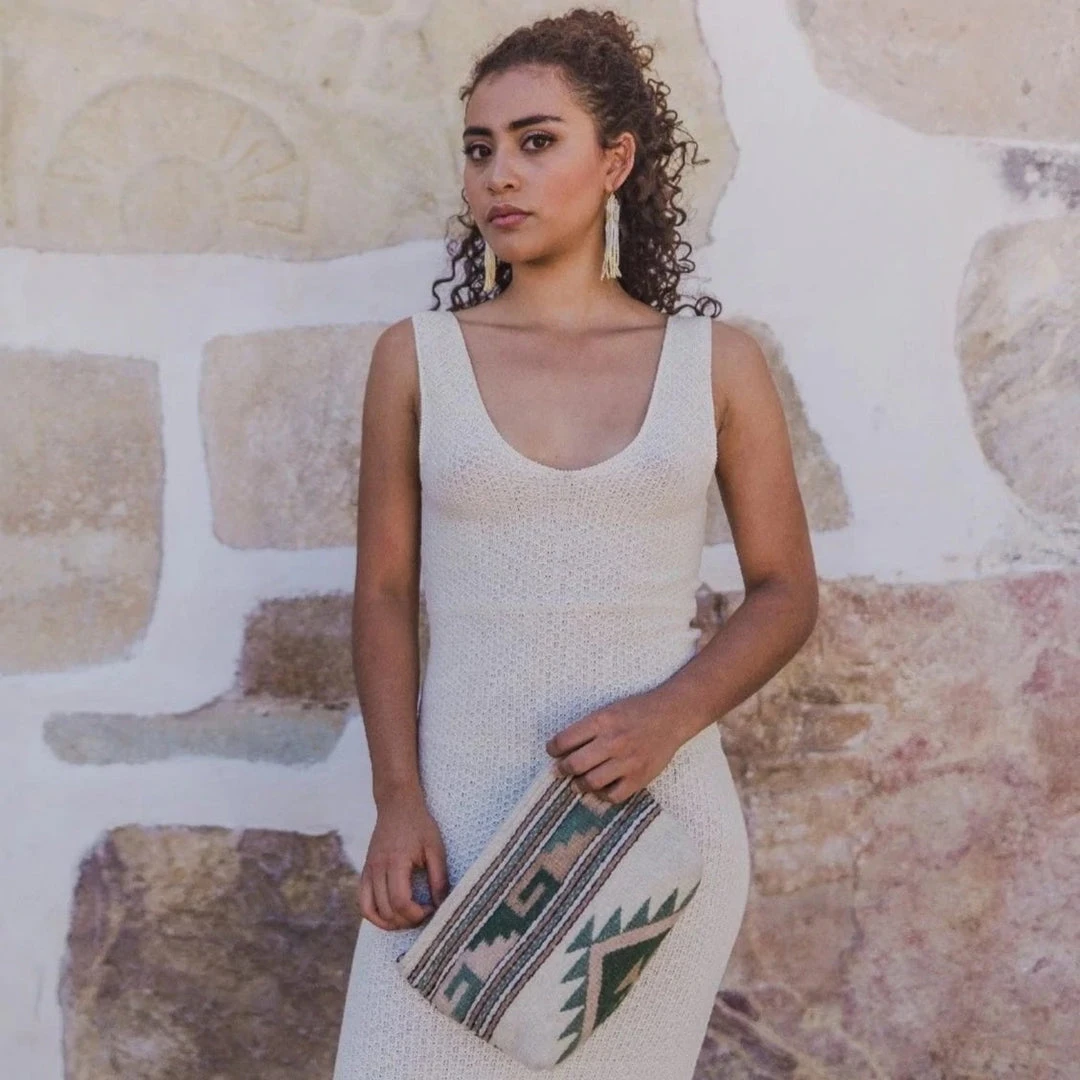 MZ Fair Trade Pastel Mitla Wool Clutch Bag MZ Fair Trade Pastel Mitla Wool Clutch Bag