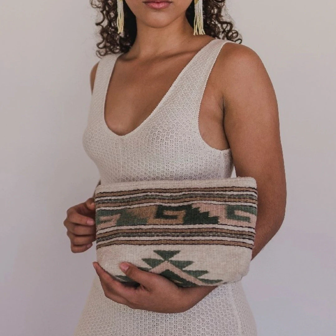 MZ Fair Trade Pastel Mitla Wool Clutch Bag MZ Fair Trade Pastel Mitla Wool Clutch Bag