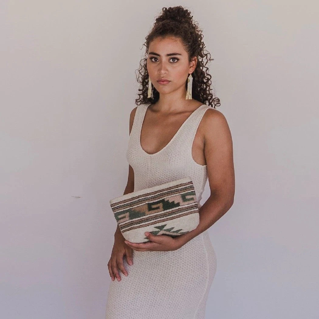 MZ Fair Trade Pastel Mitla Wool Clutch Bag MZ Fair Trade Pastel Mitla Wool Clutch Bag