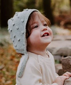 Pebble Fair Trade Baby Bobble Bonnet - Teal