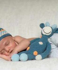 Pebble Blue Giraffe Rattle Baby Gifts