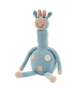 Pebble Fair Trade Large Giraffe - Duck Egg Blue