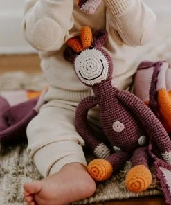 Pebble Purple Giraffe Rattle