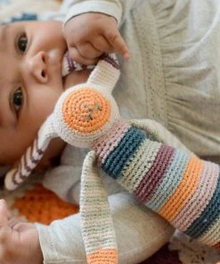 Pebble Best Sellers Rainbow Bunny Rattle