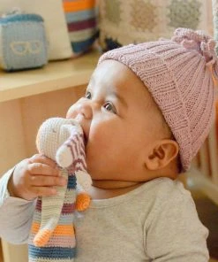 Pebble Fair Trade Ribbed Baby Hat - Dusky Pink