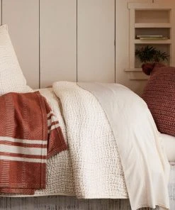 Coyuchi Home Goods Pebbled Handstitched Quilt - Undyed