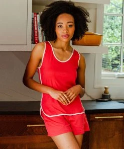 Leena & Lu Pima Tank And Short Pajama Set New Arrivals