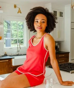 Leena & Lu Pima Tank And Short Pajama Set New Arrivals